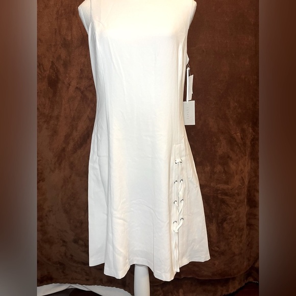 ⭐️ NWT- 1.STATE Womens White Lace Up A-Line Dress- size 4 - Picture 5 of 11